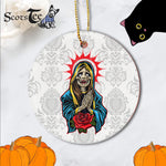 Sugar Skull Ornament Personalized Ornaments Praying La Calavera Catrina Santa Muerte Sugar Skull Halloween Ornament Gift - Scotstee Shop