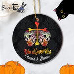 Sugar Skull Ornament Personalized Ornaments Sugar Skull Of The Dead Cross Bones Sugar Skull Flower Gift Ornament - Scotstee Shop