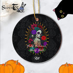 Sugar Skull Ornament Personalized Ornaments Sugar Skull, Half Heaven Half Hell Gift Happy Halloween Ornament Gift - Scotstee Shop