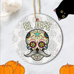 Sugar Skull Ornament El Jefe Shirt Men Mexican Boss Sugar Skull Of The Dead Happy Halloween Ornament Gift - Scotstee Shop