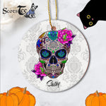 Sugar Skull Ornament Personalized Ornaments Sugar Skull Cool Bone Head Skulls Gift Halloween Ornament Gift - Scotstee Shop