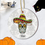 Sugar Skull Ornament Personalized Ornaments Sugar Skull The Dead Funny Cinco de Mayo Happy Halloween Ornament Gift - Scotstee Shop