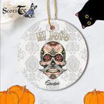 Sugar Skull Ornament Personalized Ornaments Sugar Skull Shirt For Men Dia De Los Muertos El Jefe Happy Halloween Ornament - Scotstee Shop
