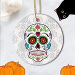 Sugar Skull Ornament Day of Dead and the Sugar Skull Happy Halloween Ornament Gift Halloween Tree Decorations - Scotstee Shop