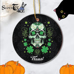Sugar Skull Ornament Personalized Ornaments St Patricks Day Gift Lucky Sugar Skull Gift Happy Halloween Ornament Gift - Scotstee Shop
