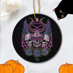 Sugar Skull Ornament Demon Sugar Skull Happy Halloween Ornament Gift Halloween Tree Decorations Halloween Gift - Scotstee Shop