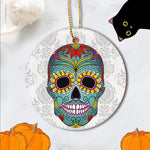 Sugar Skull Ornament Day of Dead Sugar Skull Happy Halloween Ornament Gift - Scotstee Shop