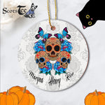 Sugar Skull Ornament Personalized Ornaments Sugar Skull Day Of Dead Cool Bone Head Skulls Gift Halloween Ornament - Scotstee Shop