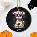 Sugar Skull Ornament Personalized Ornament Sugar Skull Puppy Día de Muertos Dog Calavera Puppy Halloween Gift - Scotstee Shop