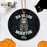 Sugar Skull Ornament Personalized Ornaments Sloth Gift Dia De Los Muertos Sugar Skull Gift Happy Halloween Ornament Gift - Scotstee Shop