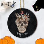Sugar Skull Ornament Personalized Ornaments Mushroom Clothing Mushroom Collector Skull Gift - Scotstee Shop