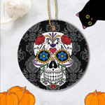 Sugar Skull Ornament Colorful Sugar Skull Happy Halloween Ornament Gift - Scotstee Shop