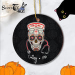 Sugar Skull Ornament Personalized Ornaments Nurse Sugar Skull Halloween Day Of The Dead Dia De Los Gift - Scotstee Shop
