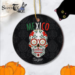Sugar Skull Ornament Personalized Ornaments Proud Mexico Sugar Skull Mexican Cinco Gift - Scotstee Shop
