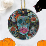 Sugar Skull Ornament Dia De Los Muertos Happy Halloween Ornament Gift Halloween Tree Decorations - Scotstee Shop