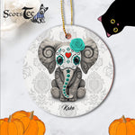 Sugar Skull Ornament Personalized Ornaments Sugar Skull Elephant Skull Of The Dead Halloween Gift Ornament - Scotstee Shop