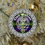 Scotstee Shop - Watson Clan Tartan Crest Badge Plaid Ornament Gift. Christmas Tree Ornament Tartan Ornament Great Christmas Ornaments Gift