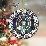Stevenson Tartan Ornament,  ceramic ornament, personalized christmas ornaments, christmas tree ornaments, christmas door decorations, Plaid Ornament, Tartan Ceramic Ornament