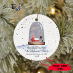 Scotstee Shop - Home Sweet New Home Christmas Ornament Personalize Name Family Snow Globe First Christmas New Home Ceramic Ornament
