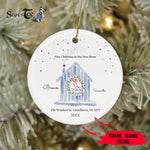 Scotstee Shop - Personalize Name Family Our First Christmas in our new home Ceramic Ornament, First Christmas In Our New Home Ornament