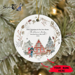 Scotstee Shop - First Christmas In Our New Home Ornament Personalize Name Family Rustic Cabin First Christmas New Home Ceramic Or Ceramic
