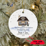 Scotstee Shop - Personalize Name Family My First Apartment in Christmas Ceramic Ornament, Home Sweet New Home Christmas Ornament