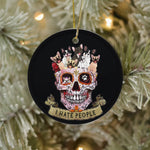 Sugar Skull Ornament Cute French Bulldog I Hate People Sugar Skull Dog Happy Halloween Ornament Gift - Scotstee Shop