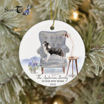 Scotstee Shop - Personalize Name Family Border Collie Dog We've Moved Christmas Ornament
