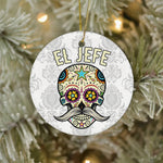 Sugar Skull Ornament El Jefe Shirt Men Mexican Boss Sugar Skull Of The Dead Happy Halloween Ornament Gift - Scotstee Shop