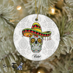 Sugar Skull Ornament Personalized Ornaments Sugar Skull The Dead Funny Cinco de Mayo Happy Halloween Ornament Gift - Scotstee Shop