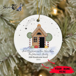 Scotstee Shop - Personalize Name Family First Christmas Gingerbread House Ornament, First Christmas In Our New Home Ornament