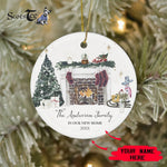 Scotstee Shop - Personalize Name Family New Home For The Holidays Moving Announcement Christmas Ceramic Ornament