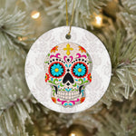 Sugar Skull Ornament Day of Dead Dia de los Muertos Sugar Skull Halloween Happy Halloween Ornament Gift - Scotstee Shop