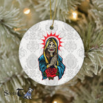 Sugar Skull Ornament Personalized Ornaments Praying La Calavera Catrina Santa Muerte Sugar Skull Halloween Ornament Gift - Scotstee Shop