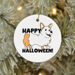 Halloween Ornament Cute Halloween Ghost Corgi Halloween Tree Decorations Halloween Circle Ornament (2 sided) - Scotstee Shop