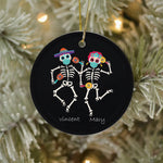 Sugar Skull Ornament personalized ornaments Dia De los Muertos of the Dead Skull Dancing Happy Halloween Ornament Gift - Scotstee Shop