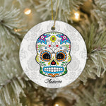 Sugar Skull Ornament Personalized Ornament Sugar Skull Day of Dead Dia de los Muertos Halloween Gift - Scotstee Shop