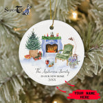 Scotstee Shop - Our First Christmas In Our New Home Circle Ceramic Ornament We Have A New Home Holidays Moving Announcement Ceramic Ornament Christmas Gift
