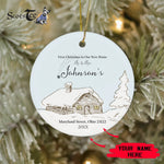 Scotstee Shop - Personalize Name Family First Christmas as Mr & Mrs Home Xmas Ceramic Ornament, First Christmas In Our New Home Ornament