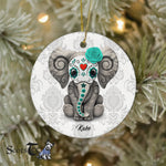 Sugar Skull Ornament Personalized Ornaments Sugar Skull Elephant Skull Of The Dead Halloween Gift Ornament - Scotstee Shop