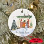 Scotstee Shop - Personalize Name Family Christmas Wishes New Home Fireplace Holiday New Home Christmas Gift Ornament