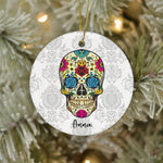 Sugar Skull Ornament Personalized Ornaments Flower Sugar Skull Of The Dead El Dia de Los Muertos Gift - Scotstee Shop