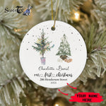 Scotstee Shop - Our First Christmas Circle Ornament Personalize Name Family Tree First Christmas In Our New Home Photo Ceramic Ornament
