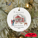 Scotstee Shop - Personalize Name Family First Christmas New Home Ceramic Ornament