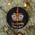 Sugar Skull Ornament Personalized Ornaments Sugar Skull Of The Dead Cross Bones Sugar Skull Flower Gift Ornament - Scotstee Shop