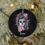 Sugar Skull Ornament Personalized Ornaments La Calavera Catrina Halloween Candy Sugar Skull Girl Gift - Scotstee Shop