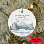 Scotstee Shop - Personalize Name Family 1st Christmas in Our New Home Christmas Ceramic Ornament