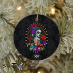 Sugar Skull Ornament Personalized Ornaments Sugar Skull, Half Heaven Half Hell Gift Happy Halloween Ornament Gift - Scotstee Shop