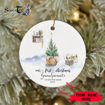 Scotstee Shop - Personalize Name Family First Christmas As Grandparents Watercolor Tree Ornament