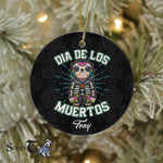 Sugar Skull Ornament Personalized Ornaments Sloth Gift Dia De Los Muertos Sugar Skull Gift Happy Halloween Ornament Gift - Scotstee Shop
